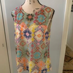 Anthropologie Multicolor Geometric Tank Top